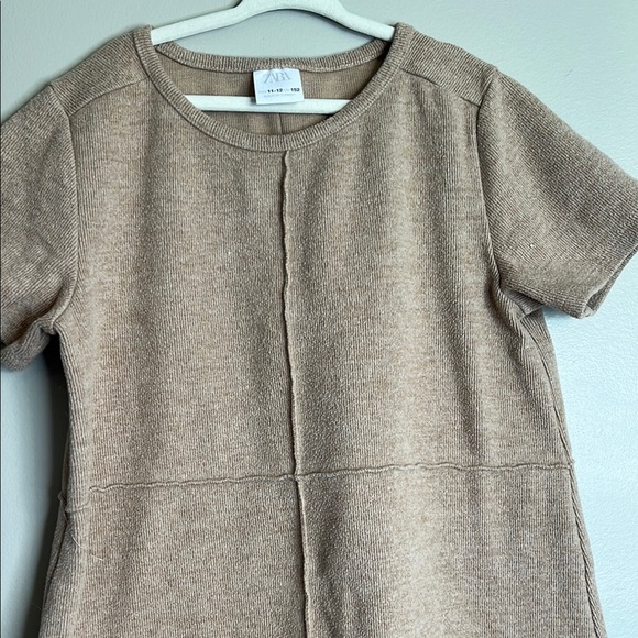 Zara Tan Short Sleeve Dress Kids 11-12 - Picture 3 of 6